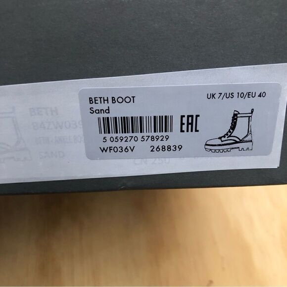 New All Saints Beth Suede Combat Boots Women’s Size 10 - Picture 10 of 11